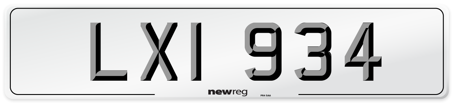 LXI 934 Number Plate from New Reg